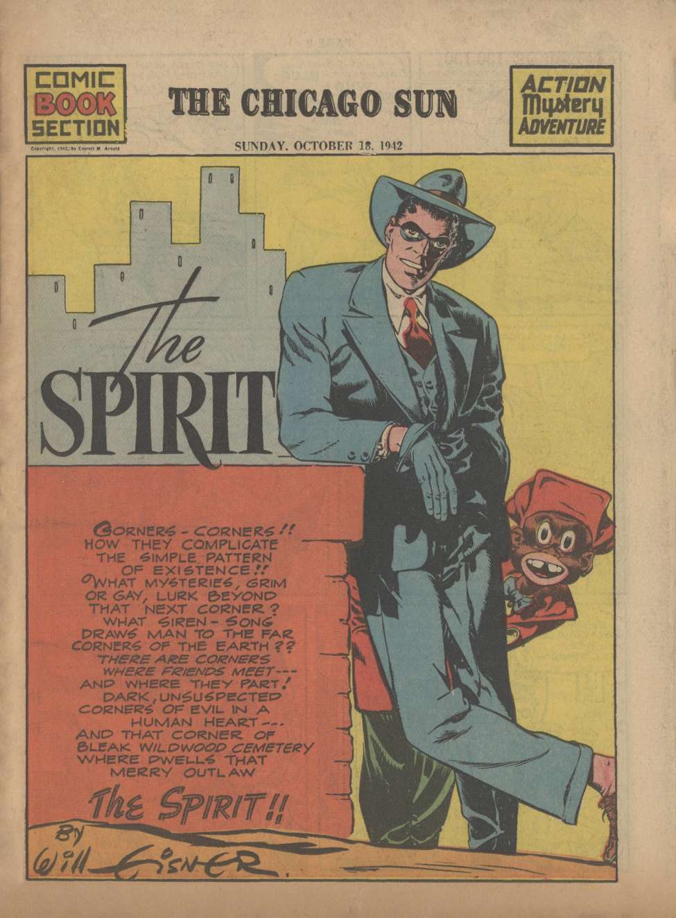 Book Cover For The Spirit (1942-10-18) - Chicago Sun - Version 2