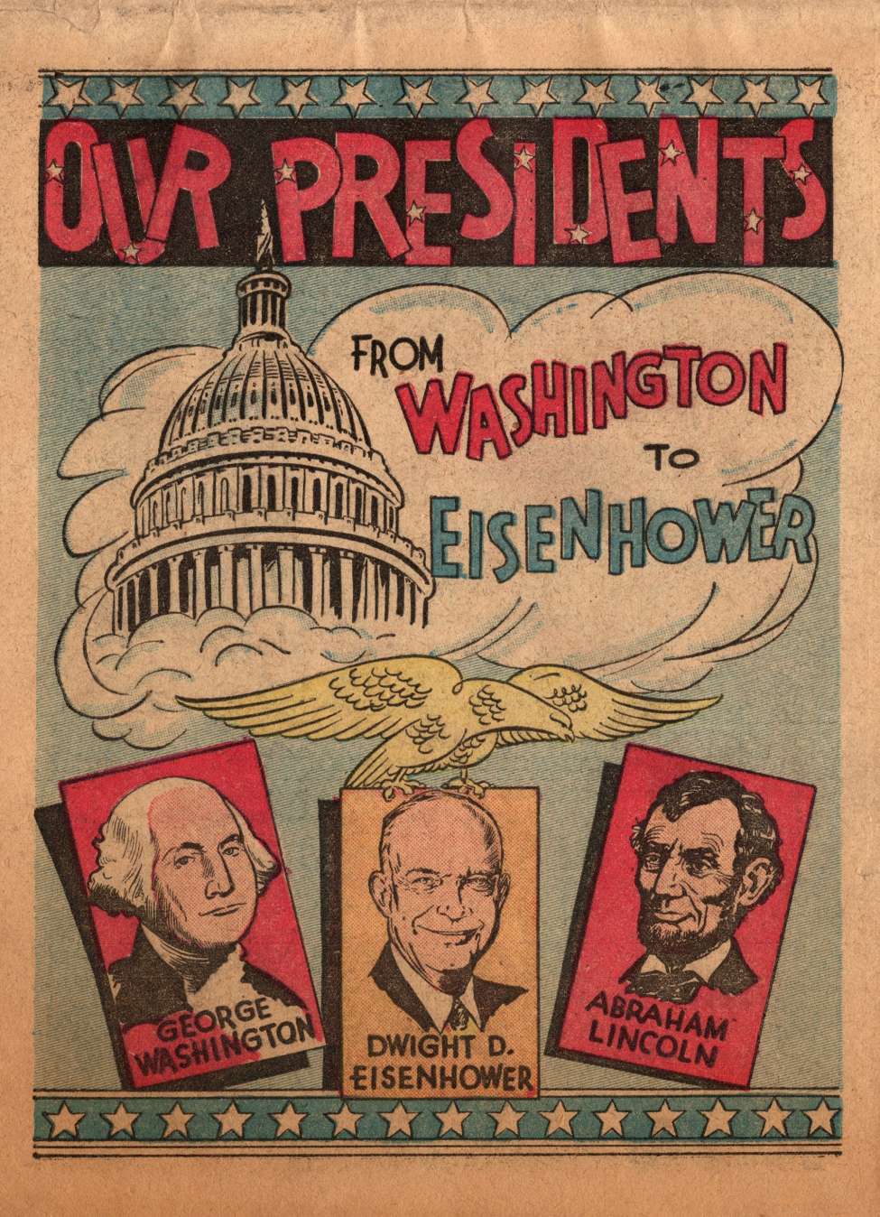 Comic Book Cover For Our Presidents from Washington to Eisenhower - Version 2