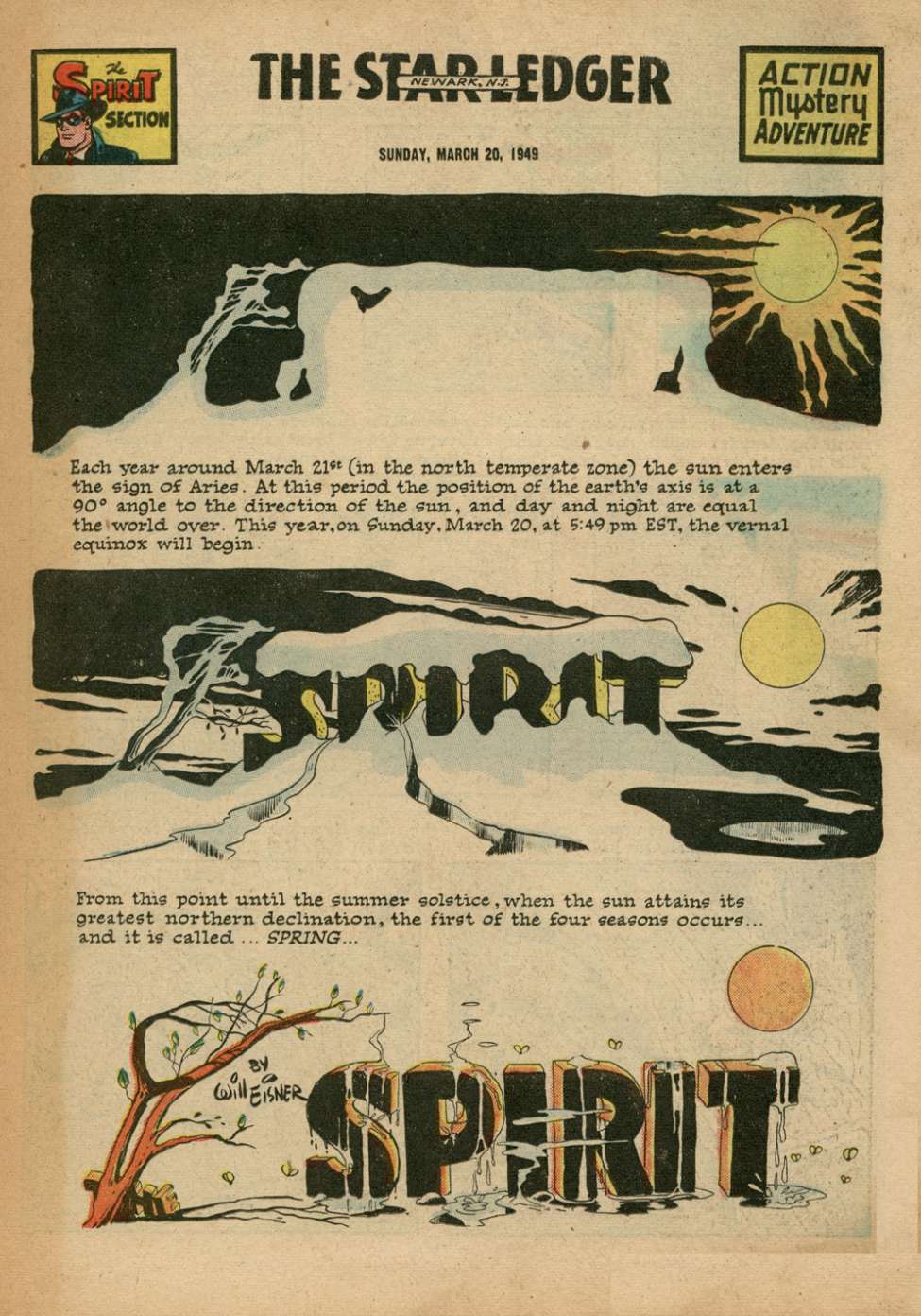 Comic Book Cover For The Spirit (1949-03-20) - Star-Ledger