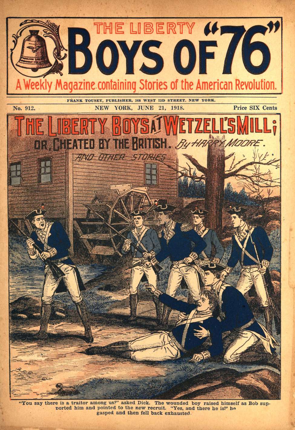 Book Cover For The Liberty Boys of 76 912 - The Liberty Boys at Wetzell's Mill