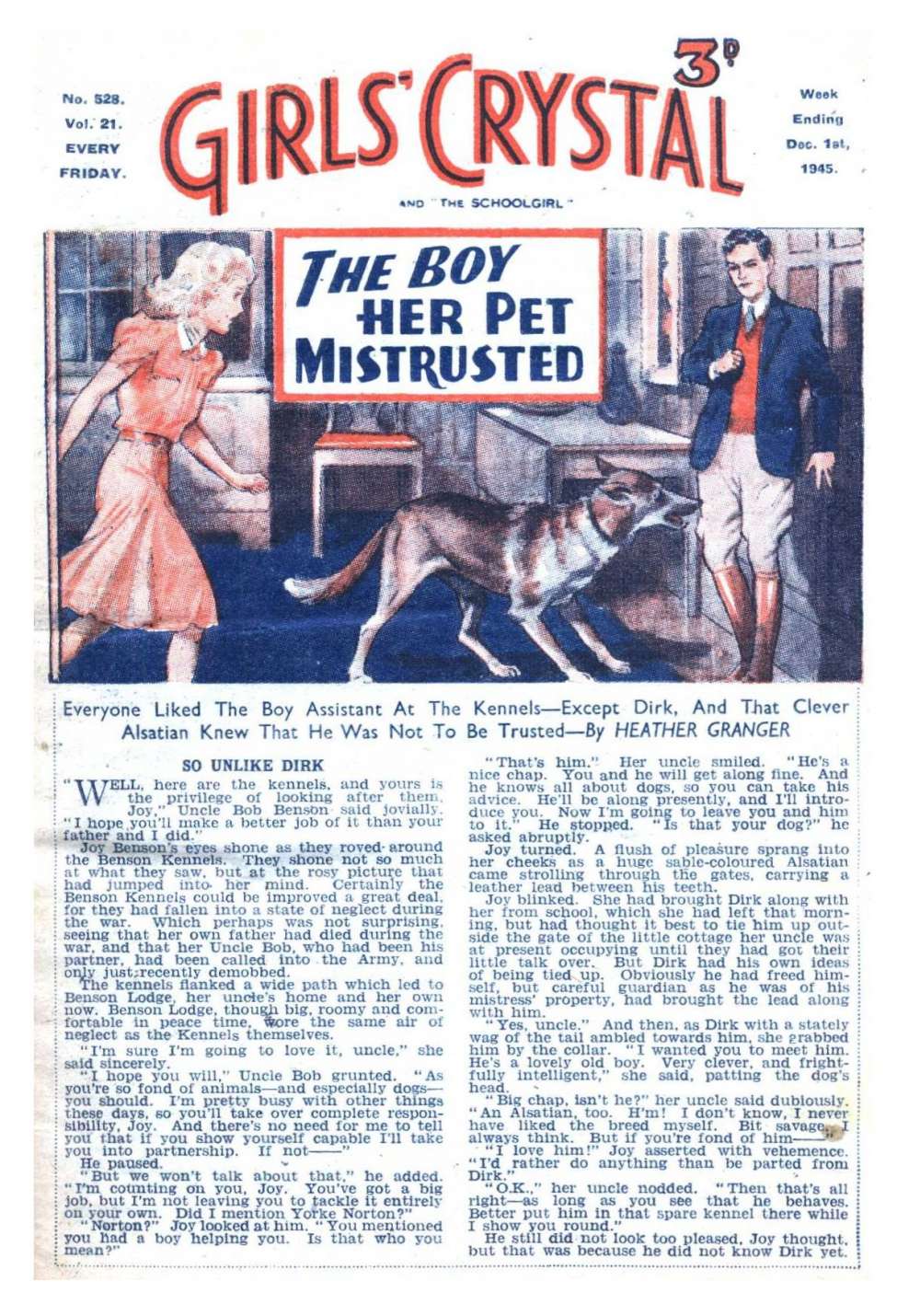 Comic Book Cover For Girls' Crystal 528 - The Boy Her Pet Mistrusted