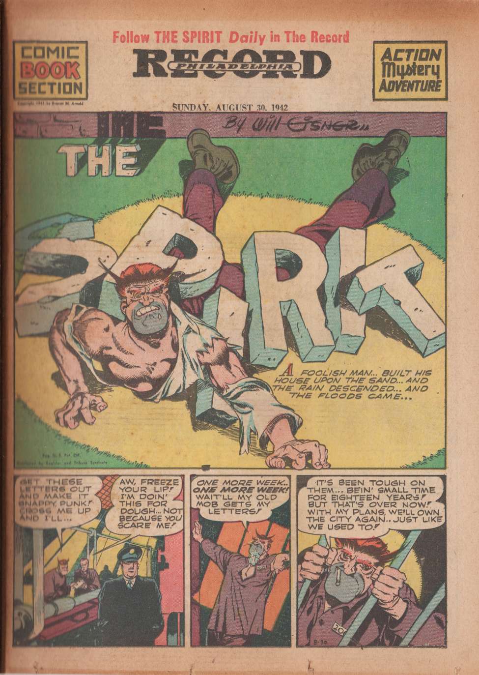 Comic Book Cover For The Spirit (1942-08-30) - Philadelphia Record