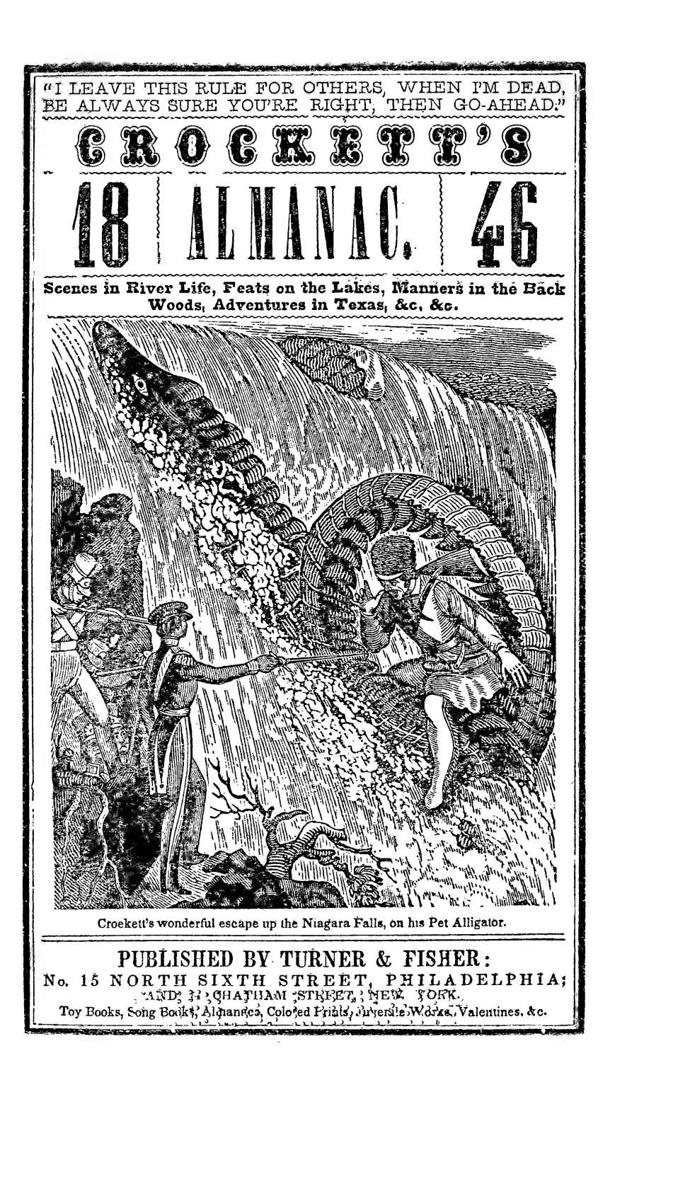 Comic Book Cover For Davy Crockett's Almanack 1846