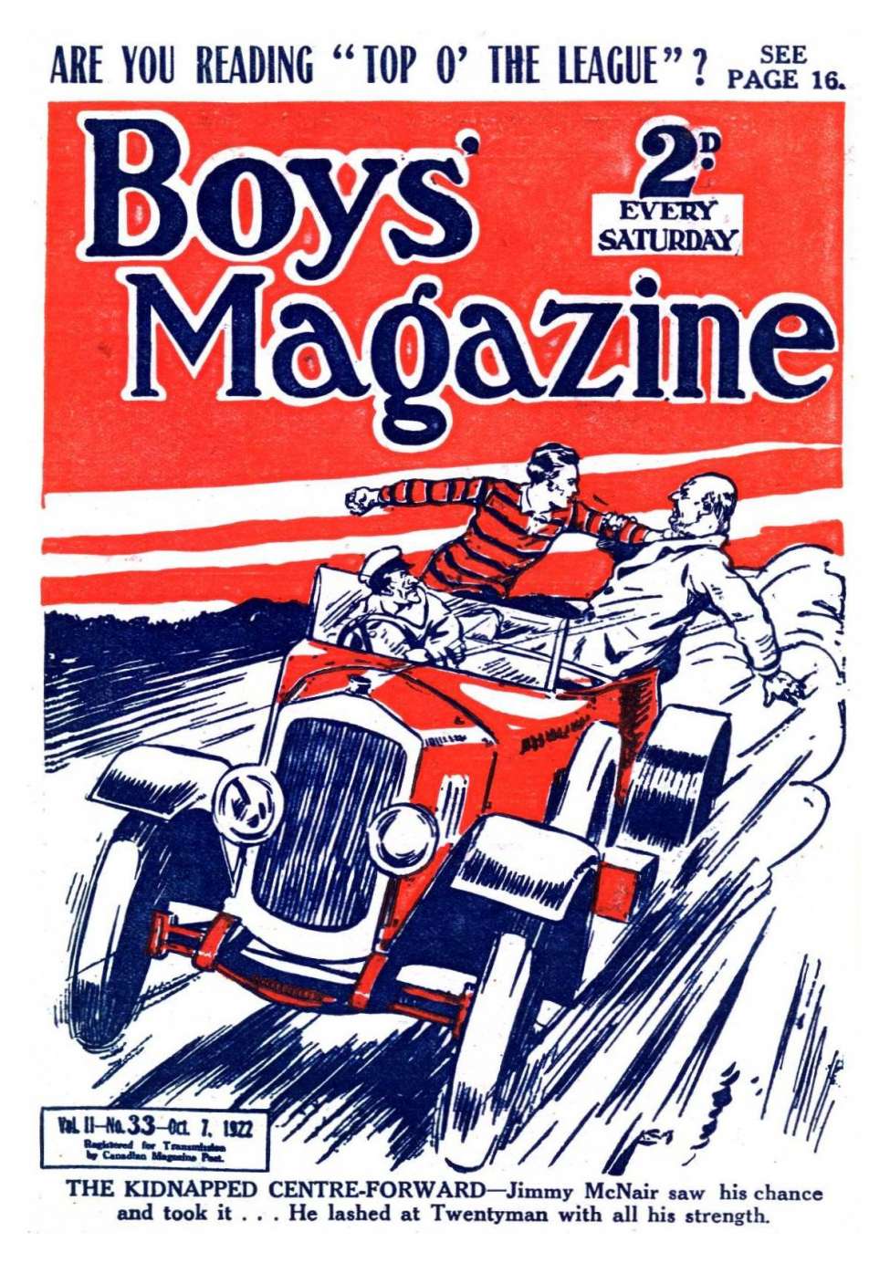 Comic Book Cover For Boys' Magazine 33