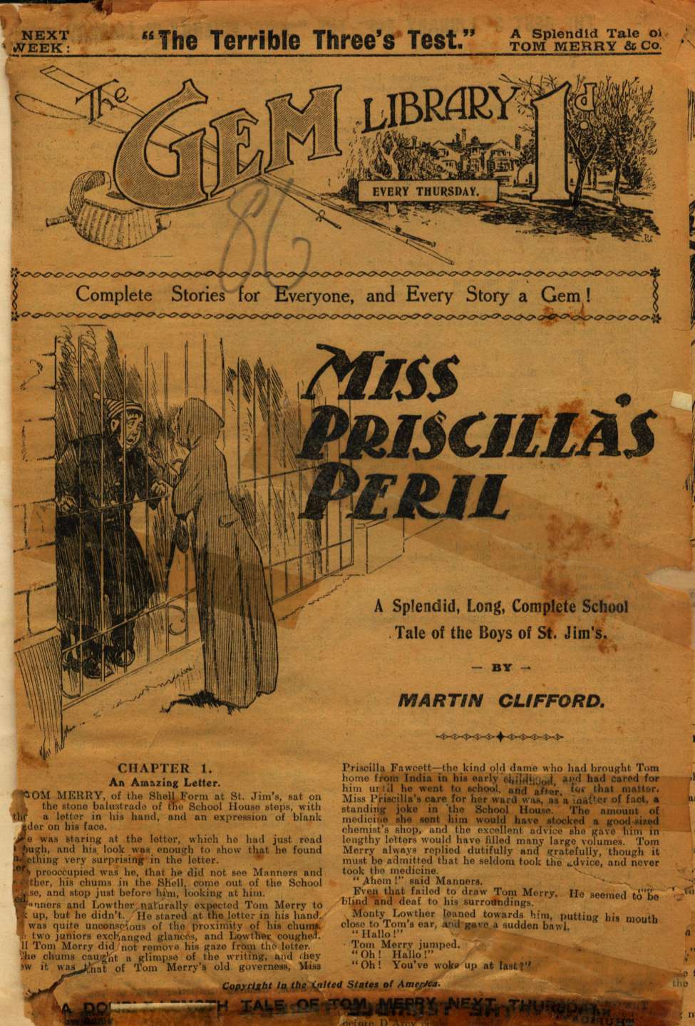 Comic Book Cover For The Gem v2 86 - Miss Priscilla’s Peril