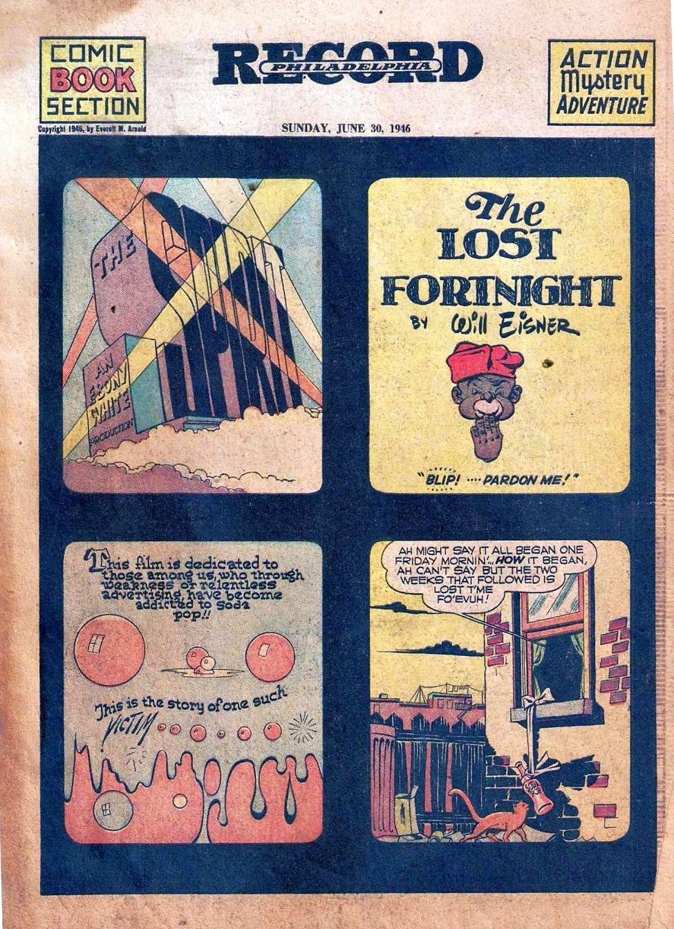 Comic Book Cover For The Spirit (1946-06-30) - Philadelphia Record - Version 2