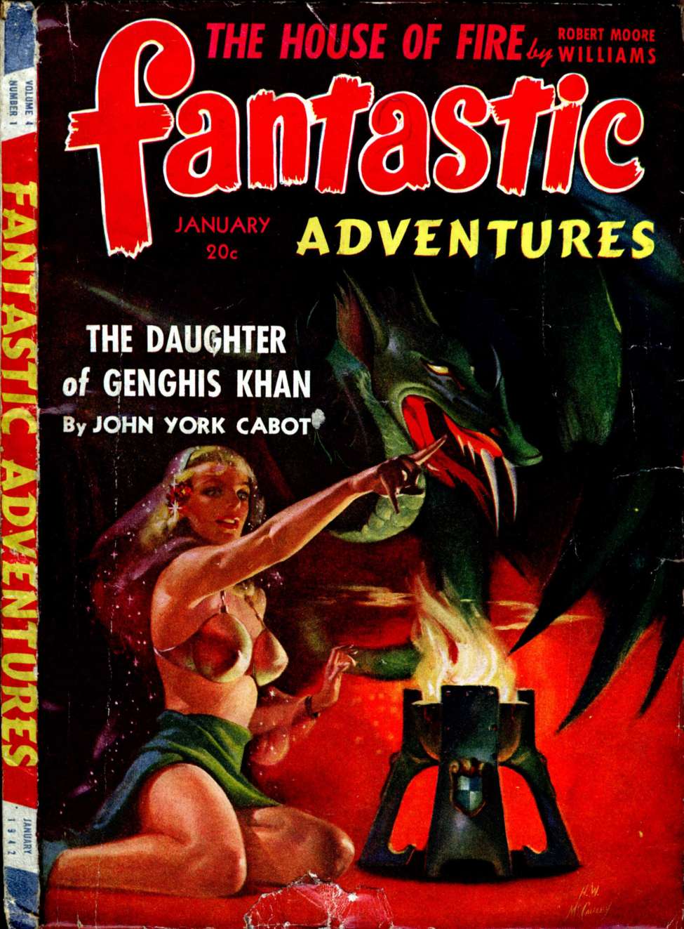 Comic Book Cover For Fantastic Adventures v4 1 - The Daughter of Genghis Khan - John York Cabot
