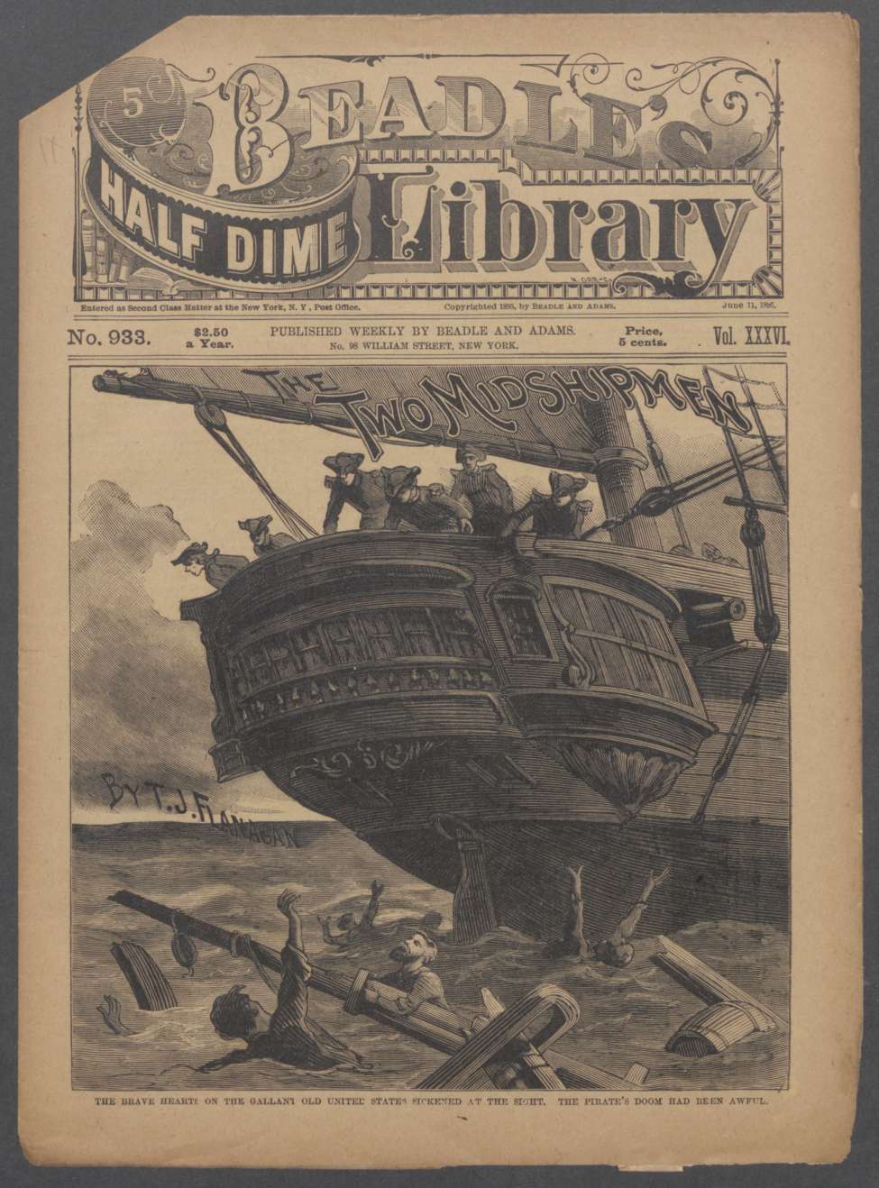 Book Cover For Beadle's Half Dime Library 933 - The Two Midshipmen