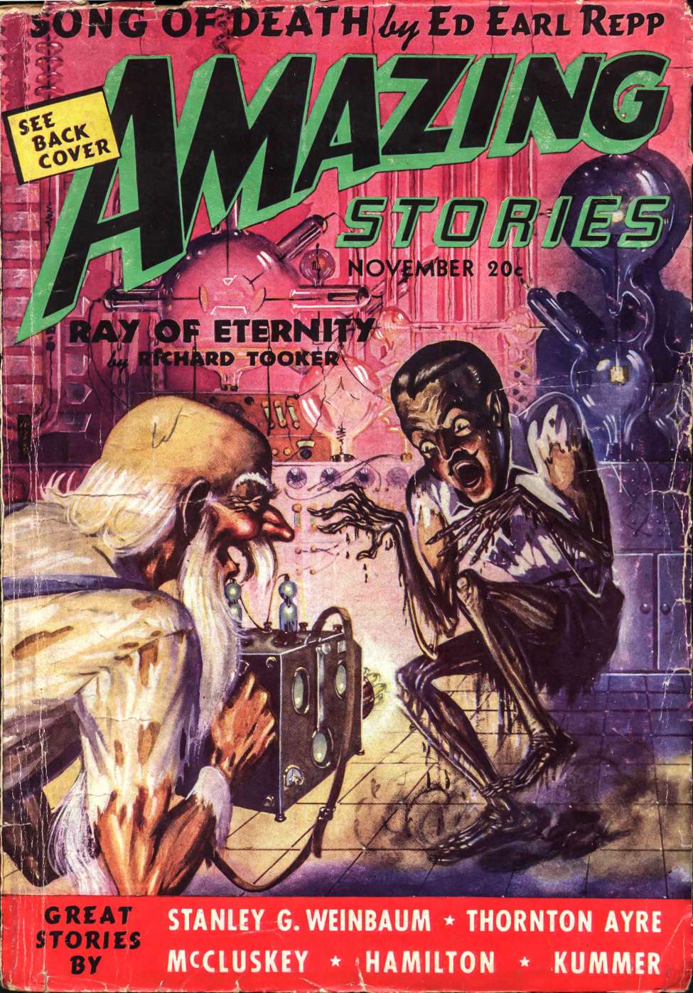 Book Cover For Amazing Stories v12 6 - Ray of Eternity - Richard Tooker