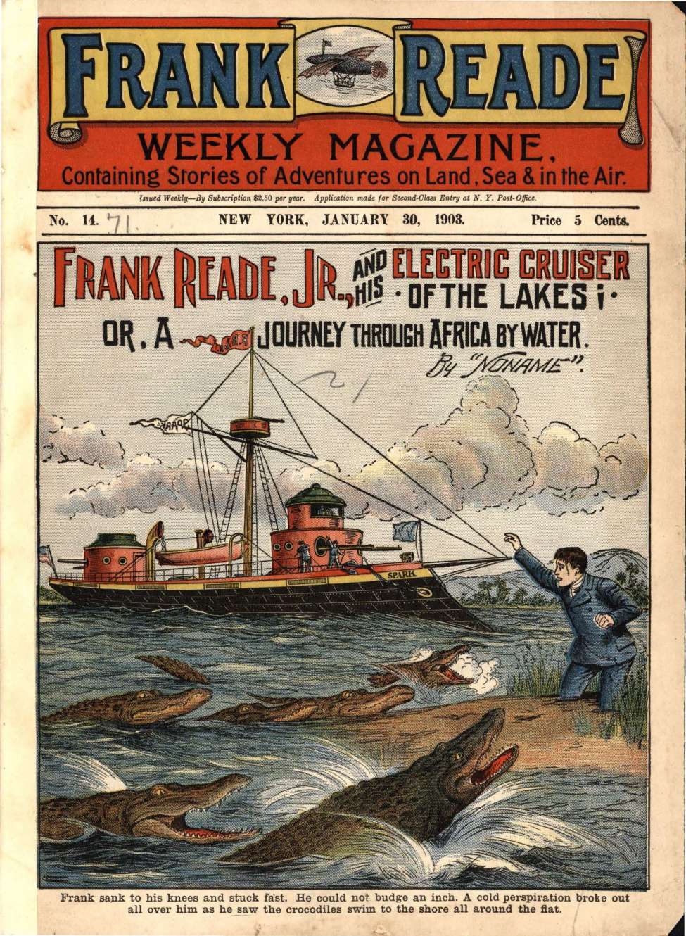 Book Cover For v1 14 - Frank Reade, Jr., and His Electric Cruiser of the Lakes