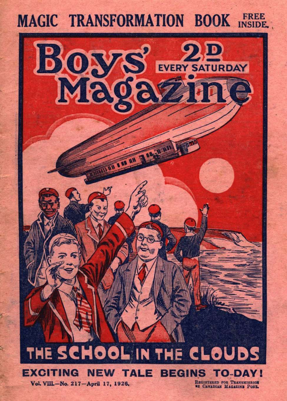 Comic Book Cover For Boys' Magazine 217