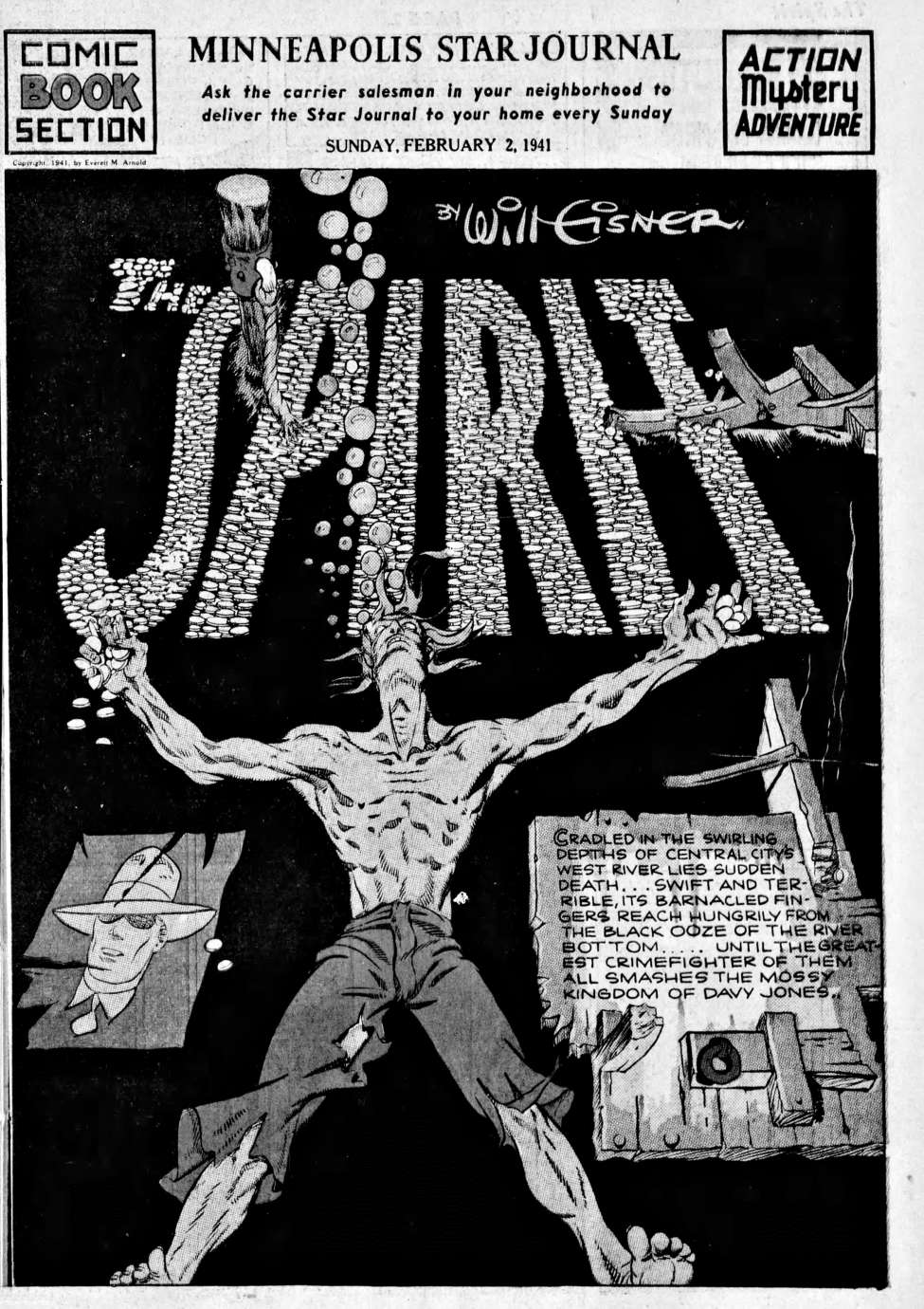 Book Cover For The Spirit (1941-02-02) - Minneapolis Star Journal (b/w)