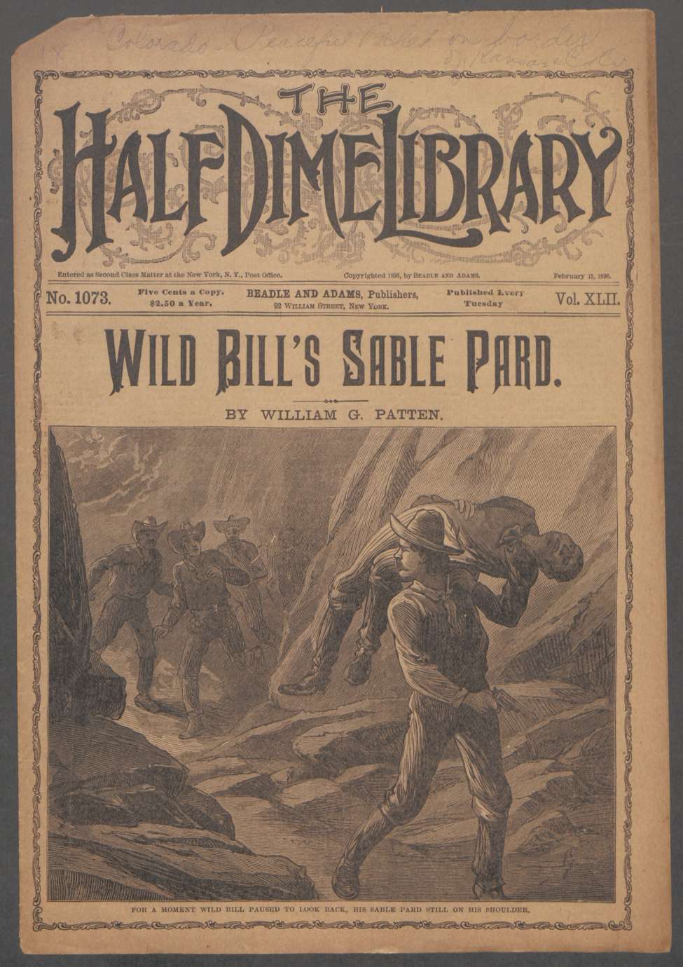 Book Cover For Beadle's Half Dime Library 1073 - Wild Bill's Sable Pard