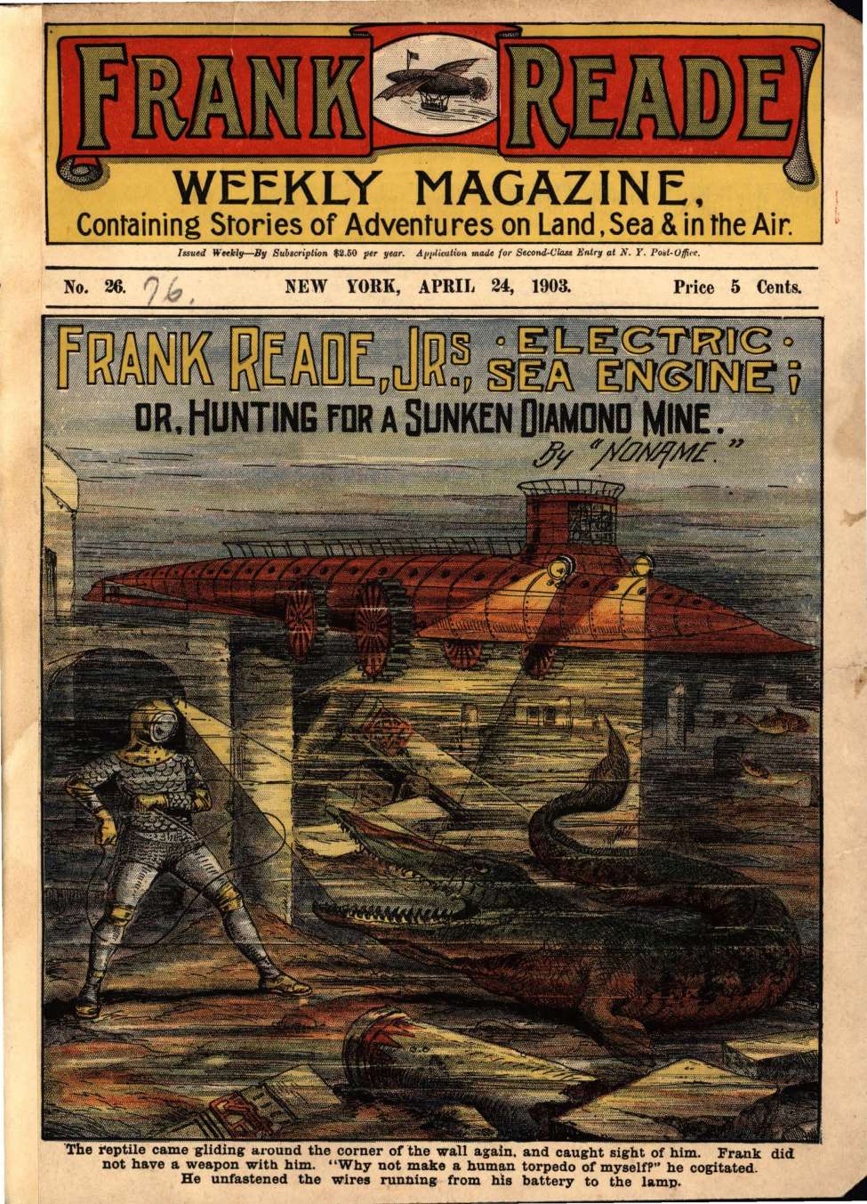 Book Cover For v1 26 - Frank Reade, Jr.'s Electric Sea Engine