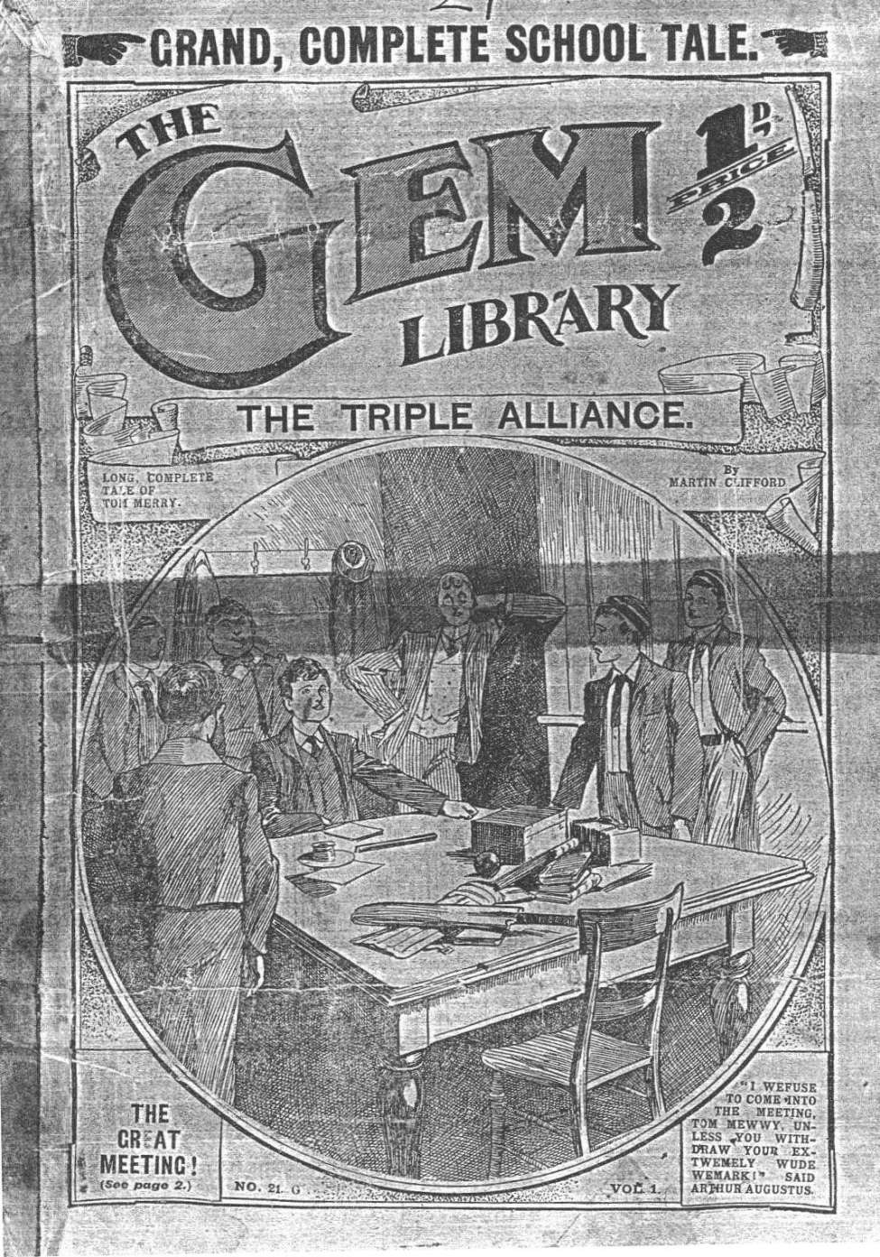 Comic Book Cover For The Gem v1 21 - The Triple Alliance