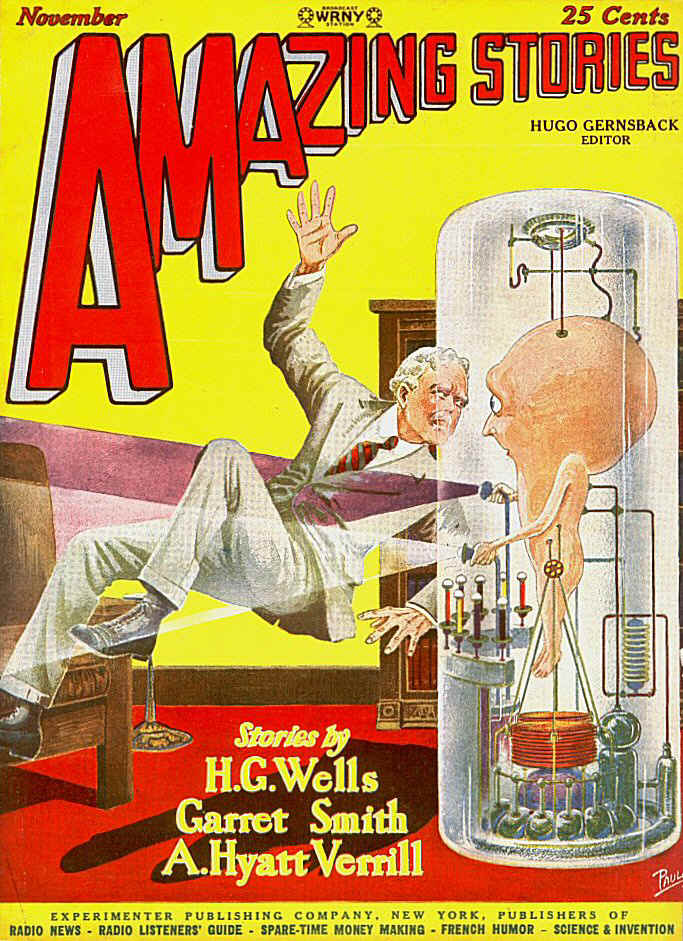 Book Cover For Amazing Stories v2 8 - A Story of the Stone Age - H. G. Wells