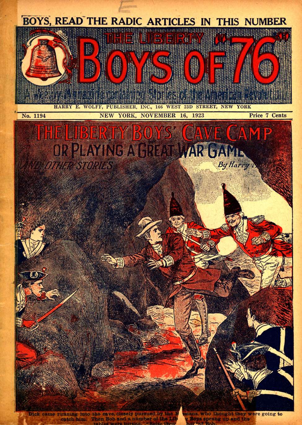 Book Cover For The Liberty Boys of 76 1194 - The Liberty Boys' Cave Camp