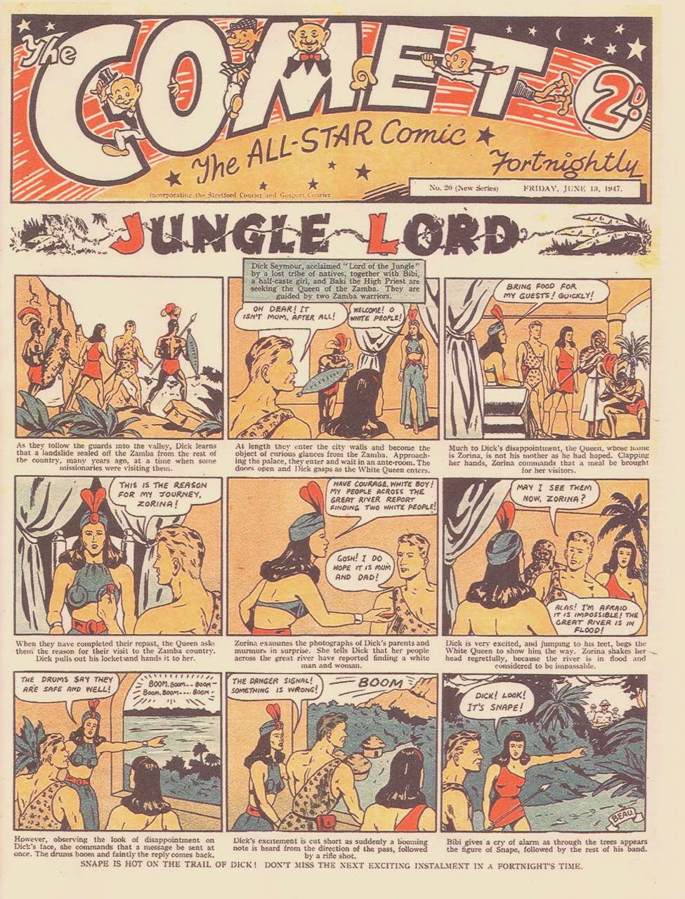 Comic Book Cover For The Comet 20