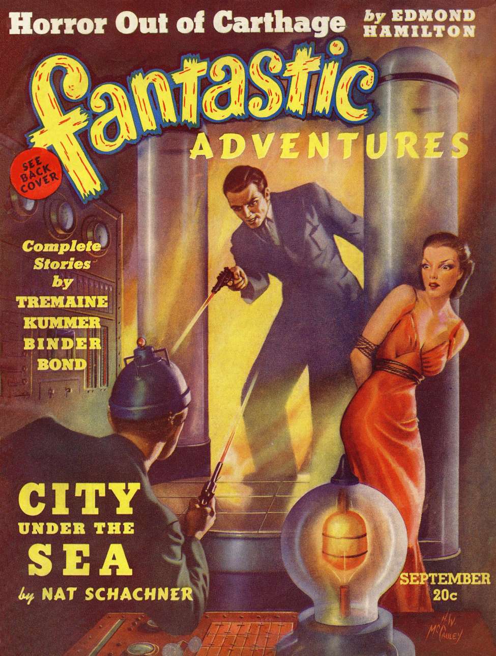 Book Cover For Fantastic Adventures v1 3 - Horror Out of Carthage - Edmond Hamilton