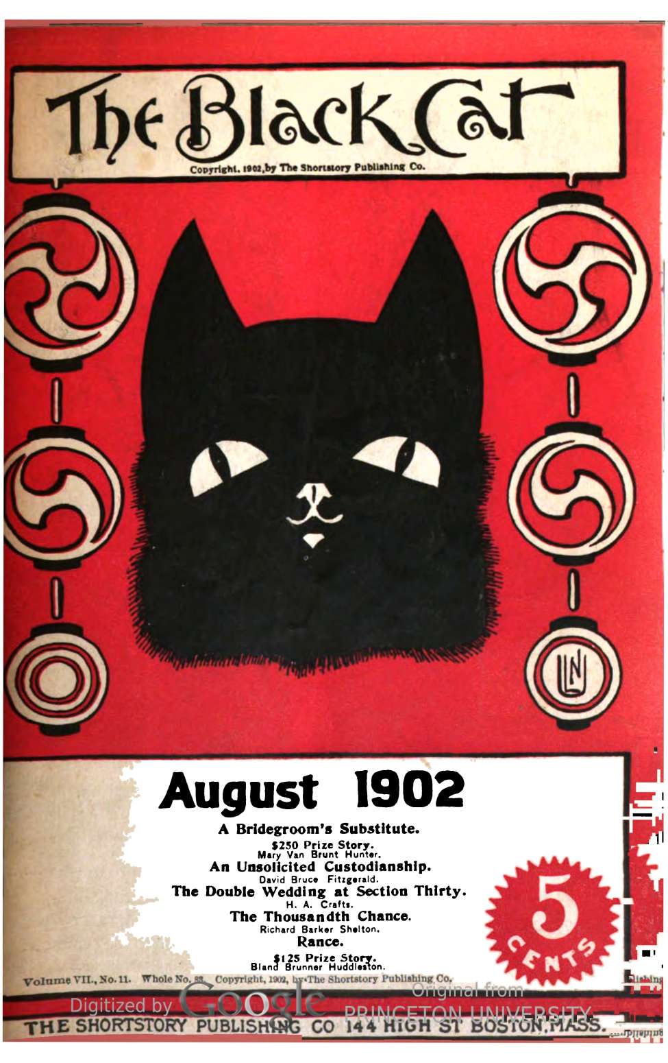 Book Cover For The Black Cat v7 11 - A Bridegroom’s Substitute - Mary Van Brunt Hunter