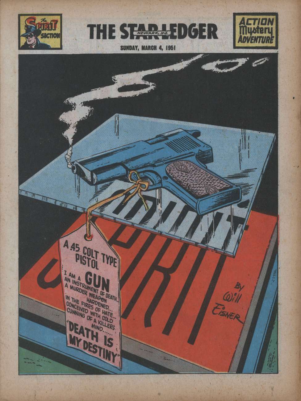 Comic Book Cover For The Spirit (1951-03-04) - Star-Ledger