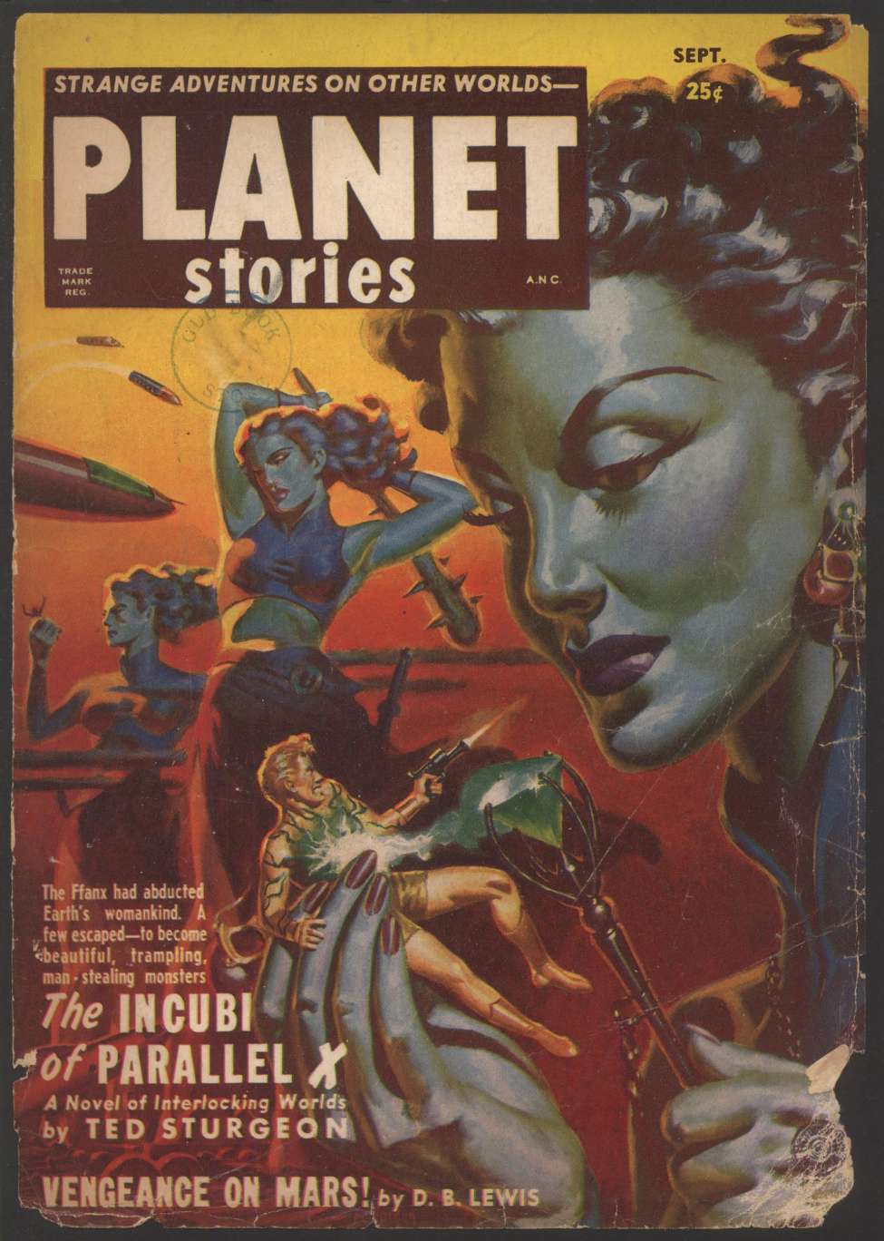 Book Cover For Planet Stories v5 2 - The Incubi of Parallel X - Theodore Sturgeon