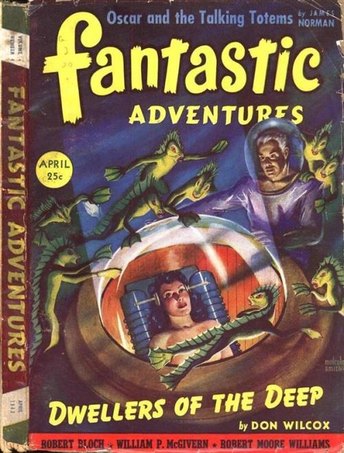 Comic Book Cover For Fantastic Adventures v4 4 - Dwellers of the Deep - Don Wilcox