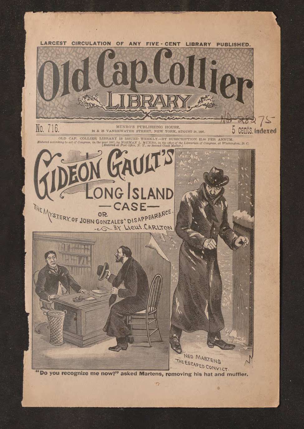 Book Cover For Old Cap. Collier 716 - Gideon Gault's Long Island Case