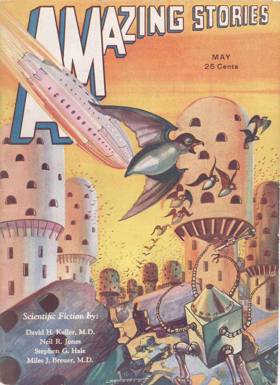 Book Cover For Amazing Stories v7 2 - The Metal Doom - David H. Keller, M.D.