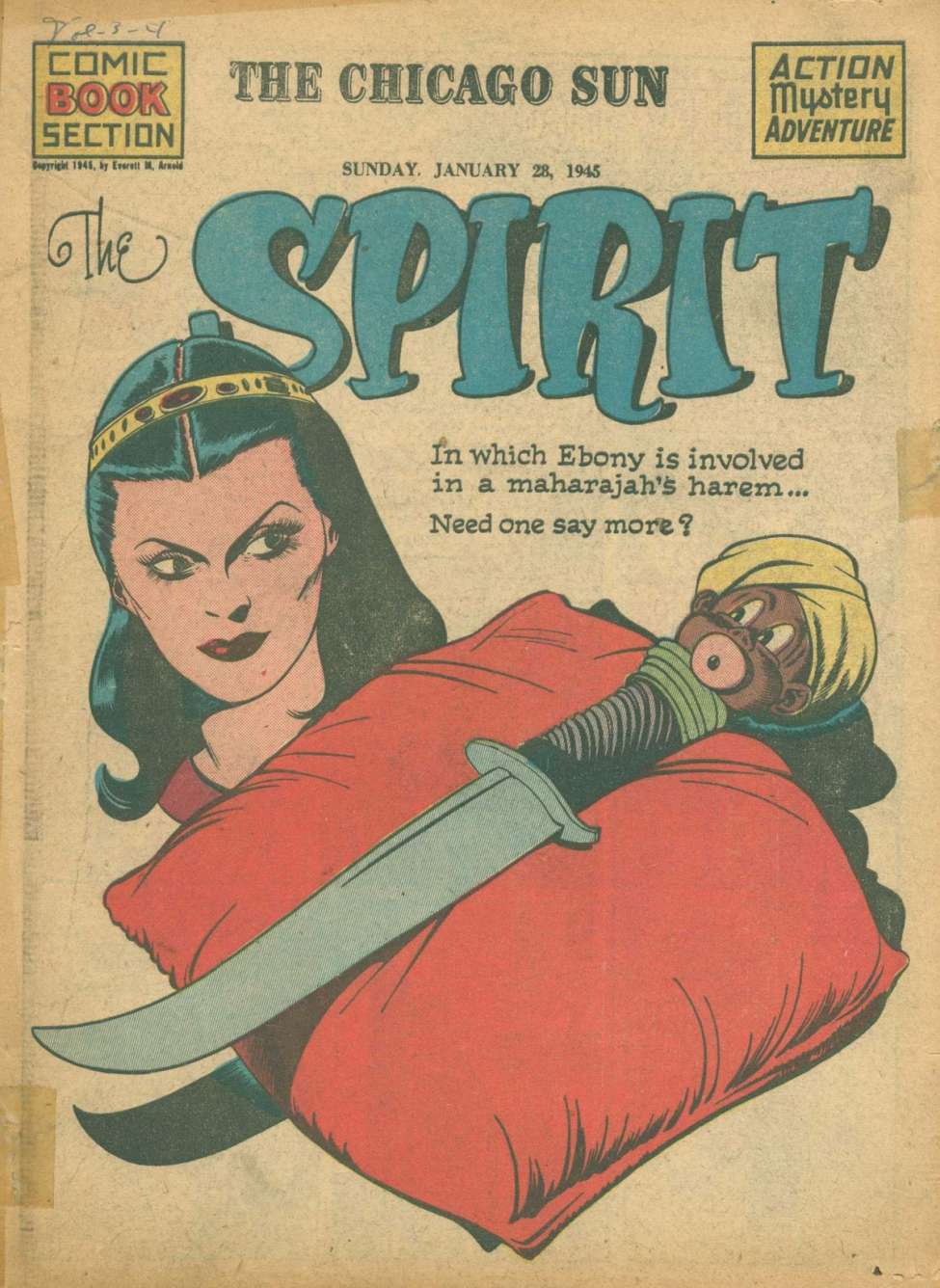 Comic Book Cover For The Spirit (1945-01-28) - Chicago Sun - Version 1