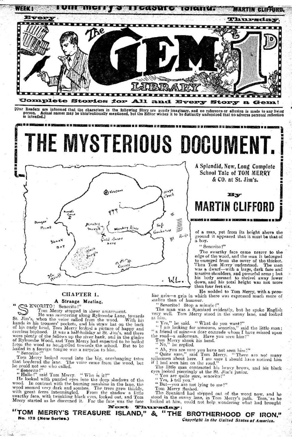 Comic Book Cover For The Gem v2 173 - The Mysterious Document