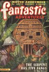 Cover For Fantastic Adventures v7 5 - The Serpent Has Five Fangs - Don Wilcox