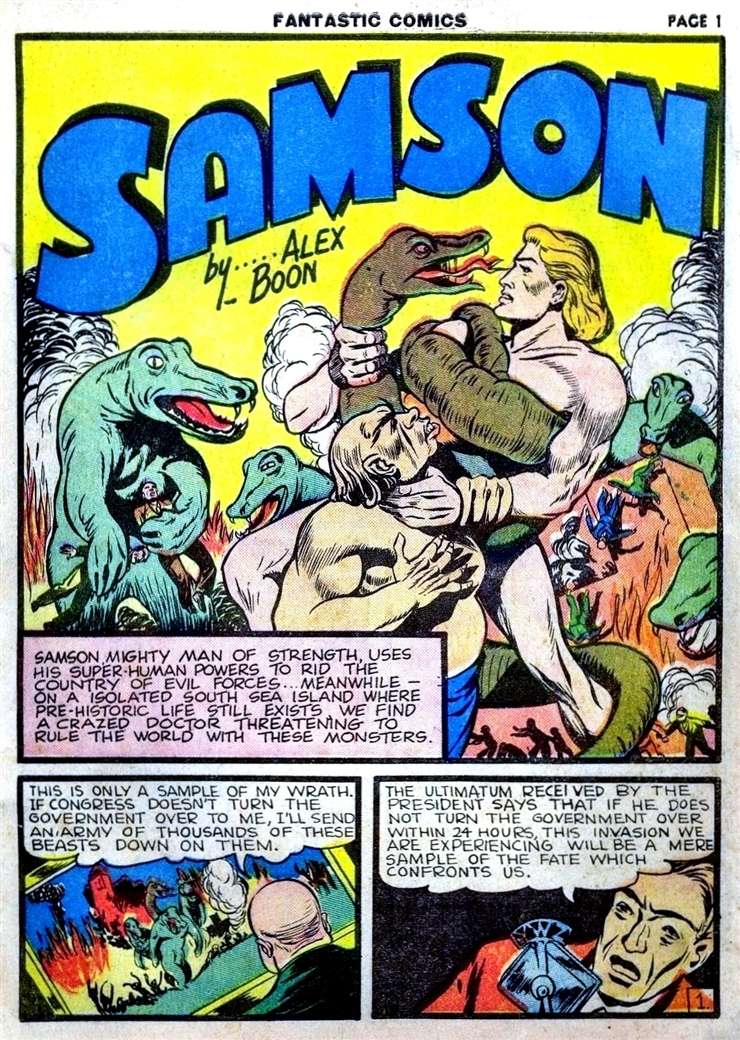 Comic Book Cover For Samson and David Fantastic Comics part 2