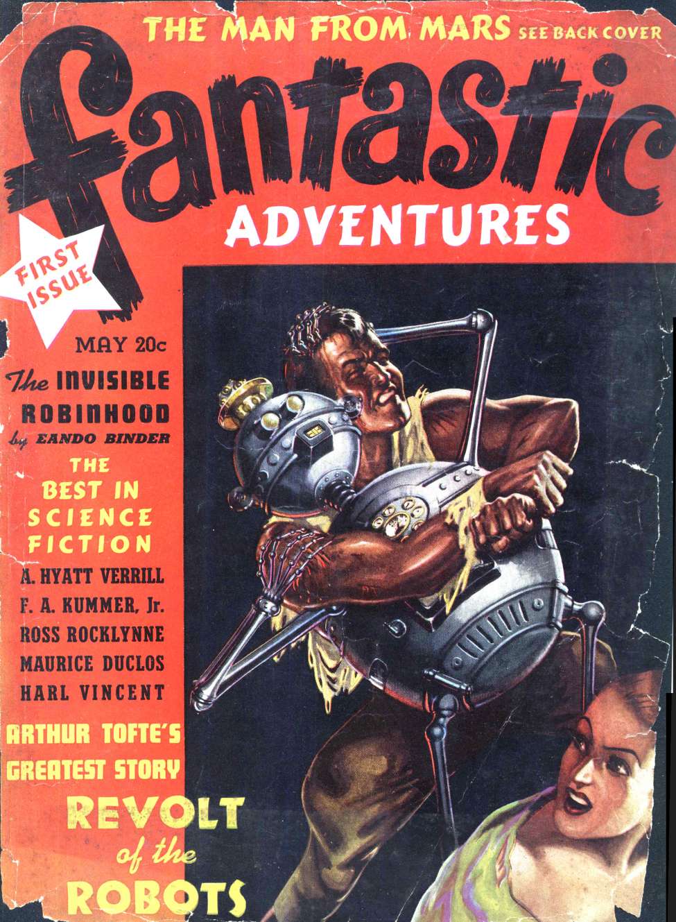 Book Cover For Fantastic Adventures v1 1 - Revolt of the Robots - Arthur R. Tofte