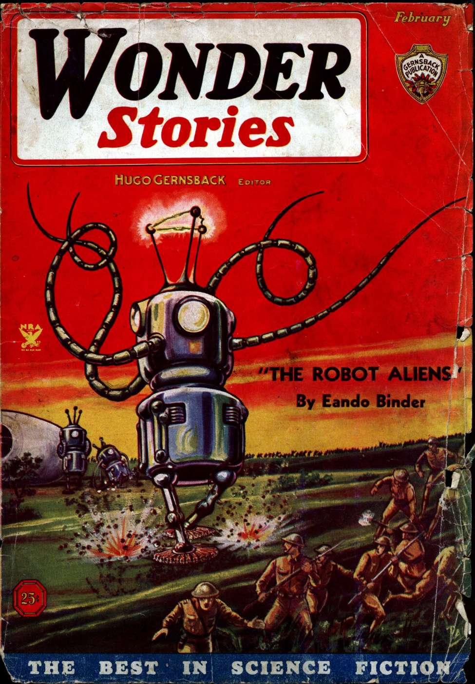 Book Cover For Wonder Stories v6 9- The Robot Aliens - Eando Binder