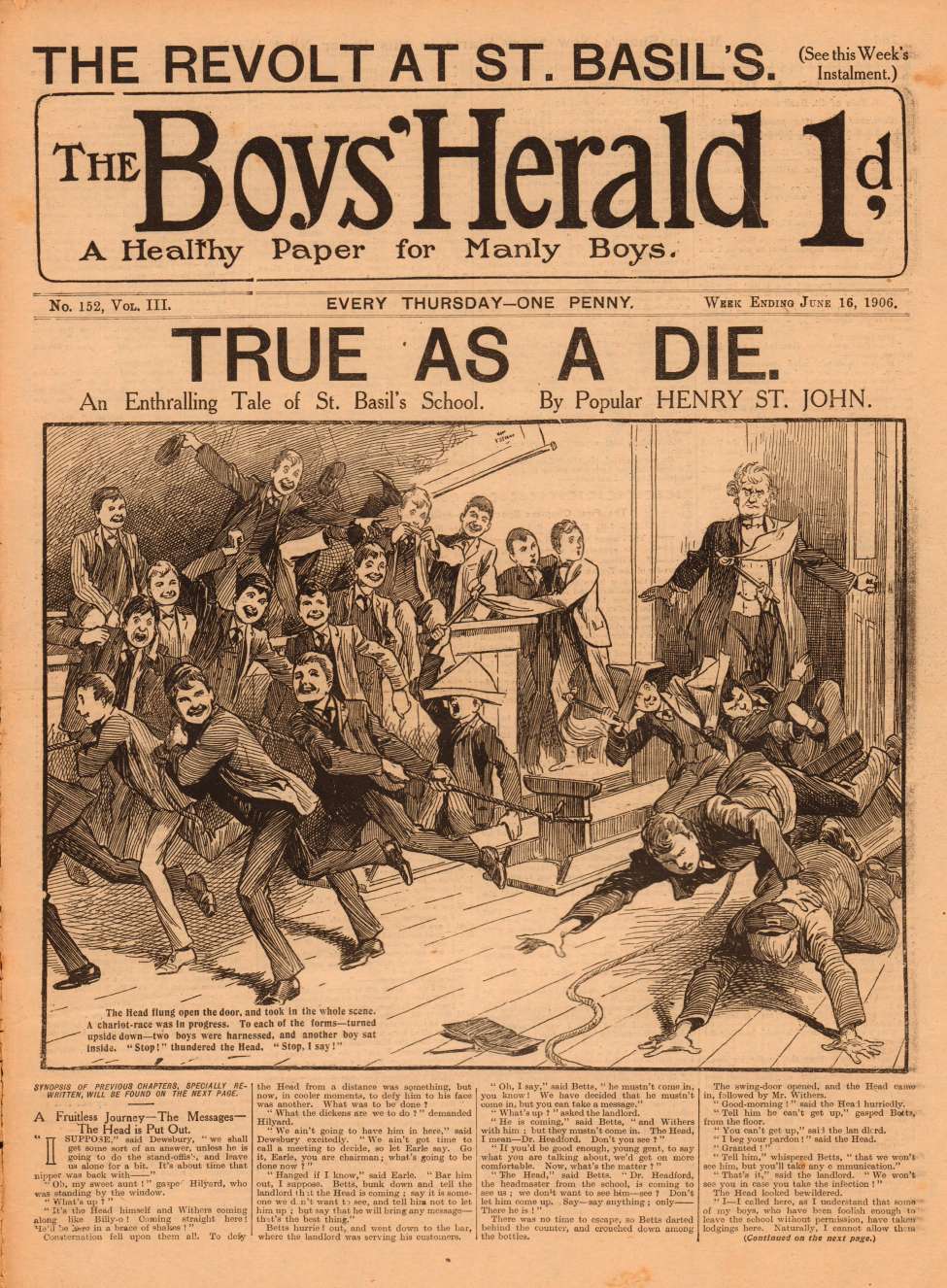 Comic Book Cover For The Boys' Herald 152 - A Fruitless Journey