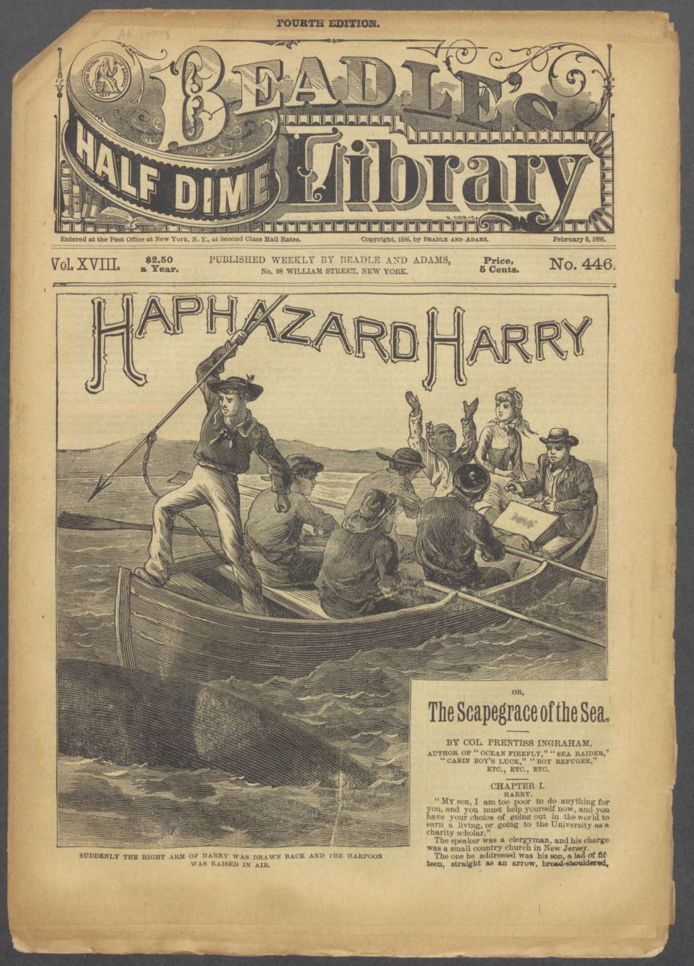 Book Cover For Beadle's Half Dime Library 446 - Haphazard Harry
