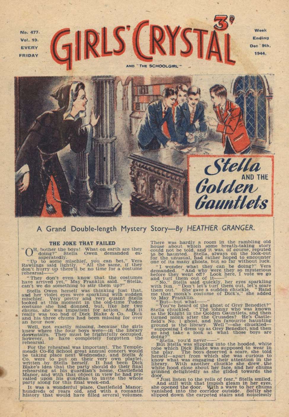 Comic Book Cover For Girls' Crystal 477 - Stella And The Golden Gauntlets
