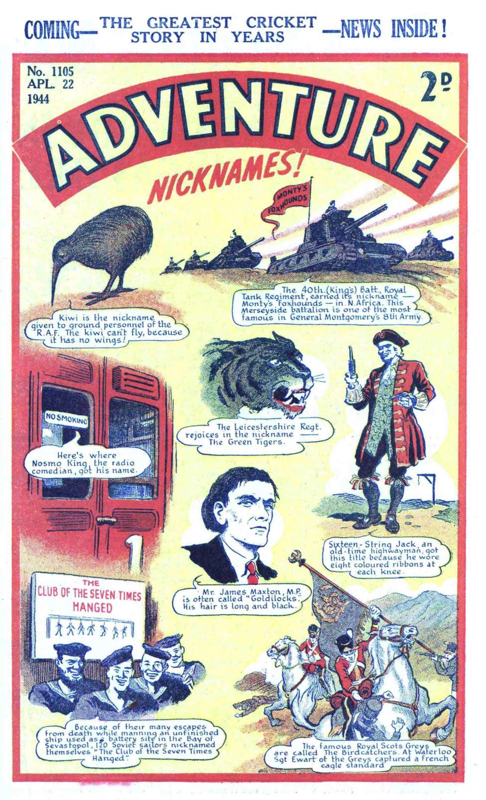 Comic Book Cover For Adventure 1105