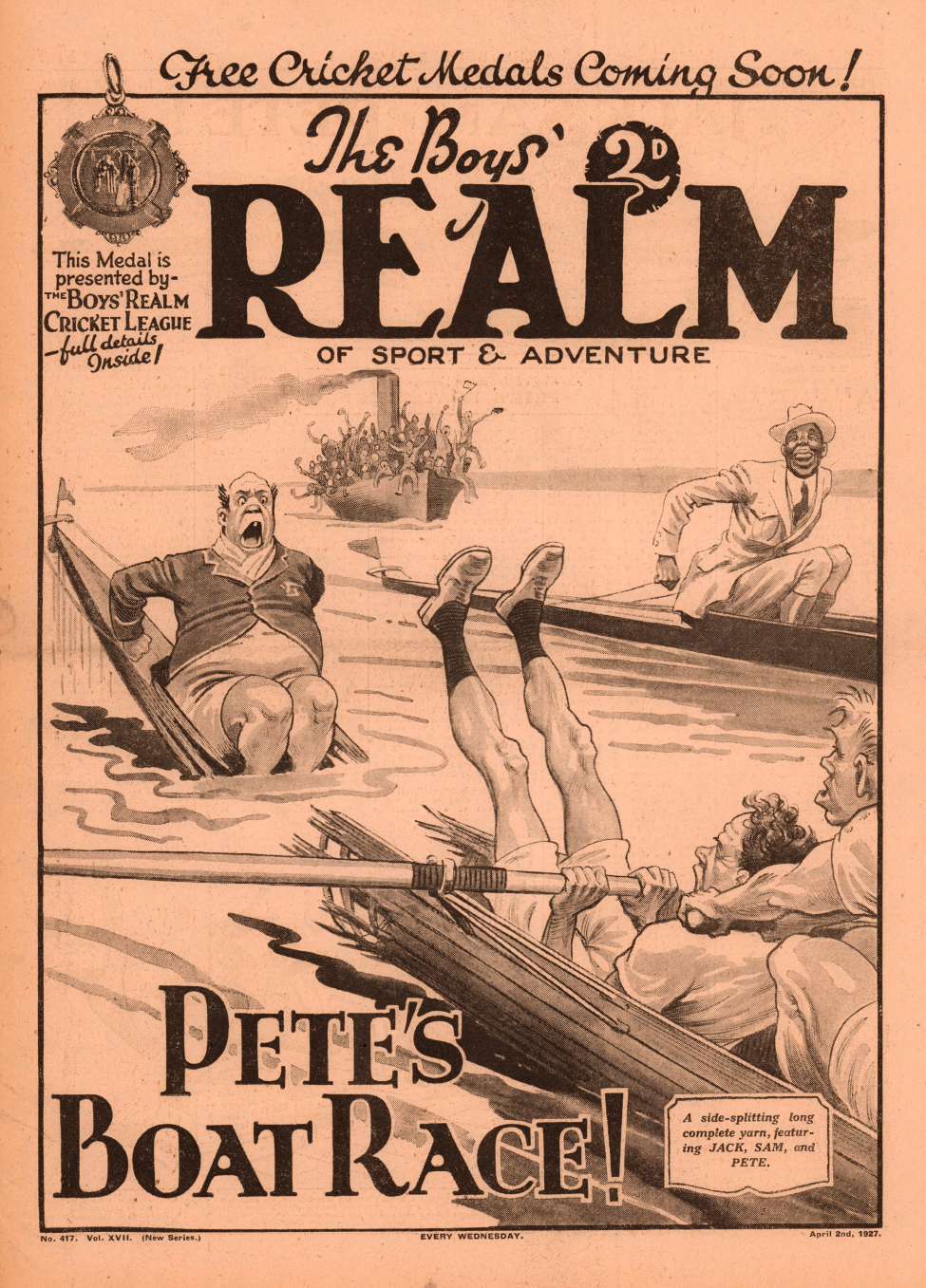 Comic Book Cover For The Boys' Realm v2 417 - Pete's Boat Race!
