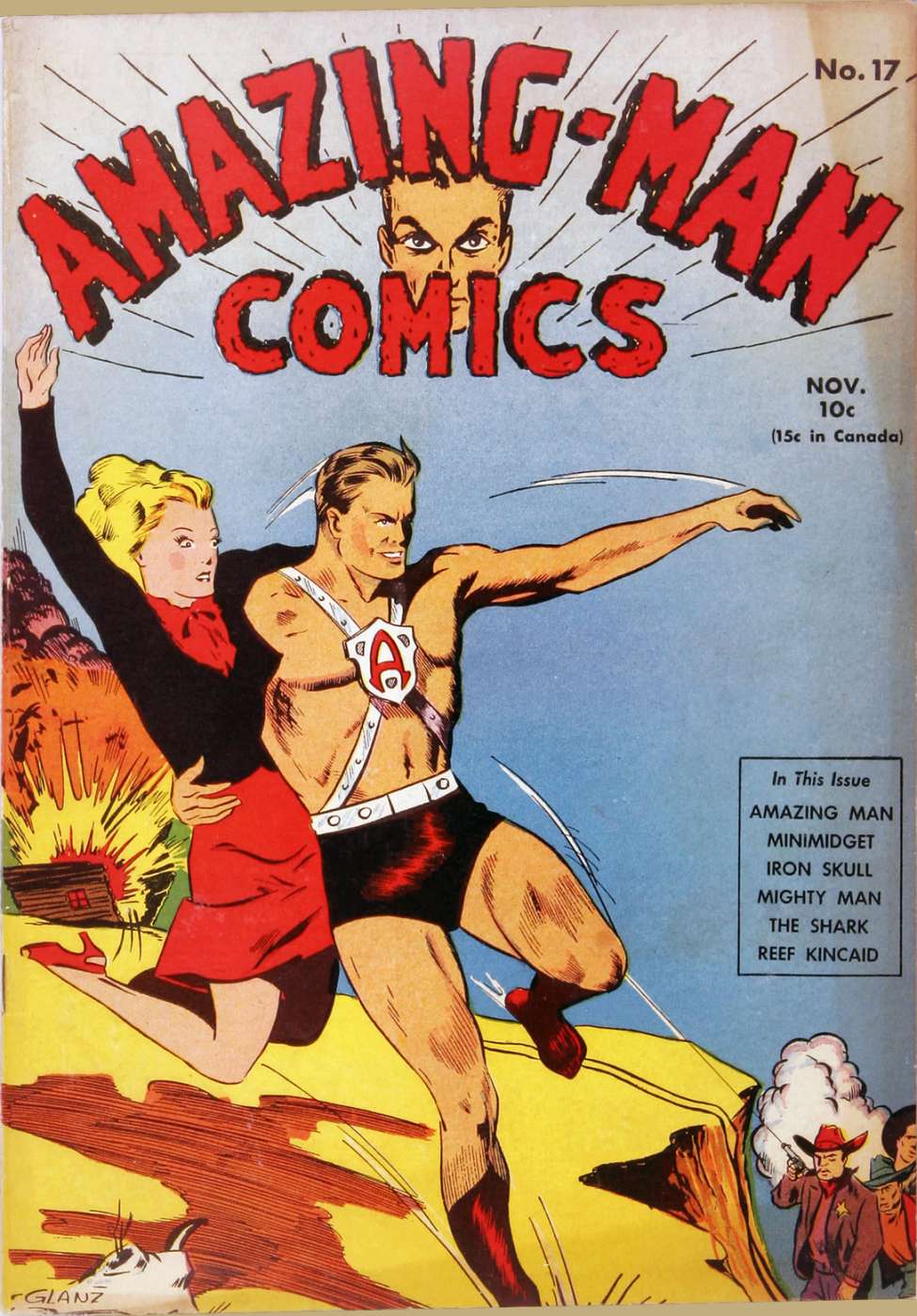 Comic Book Cover For Amazing Man Comics 17