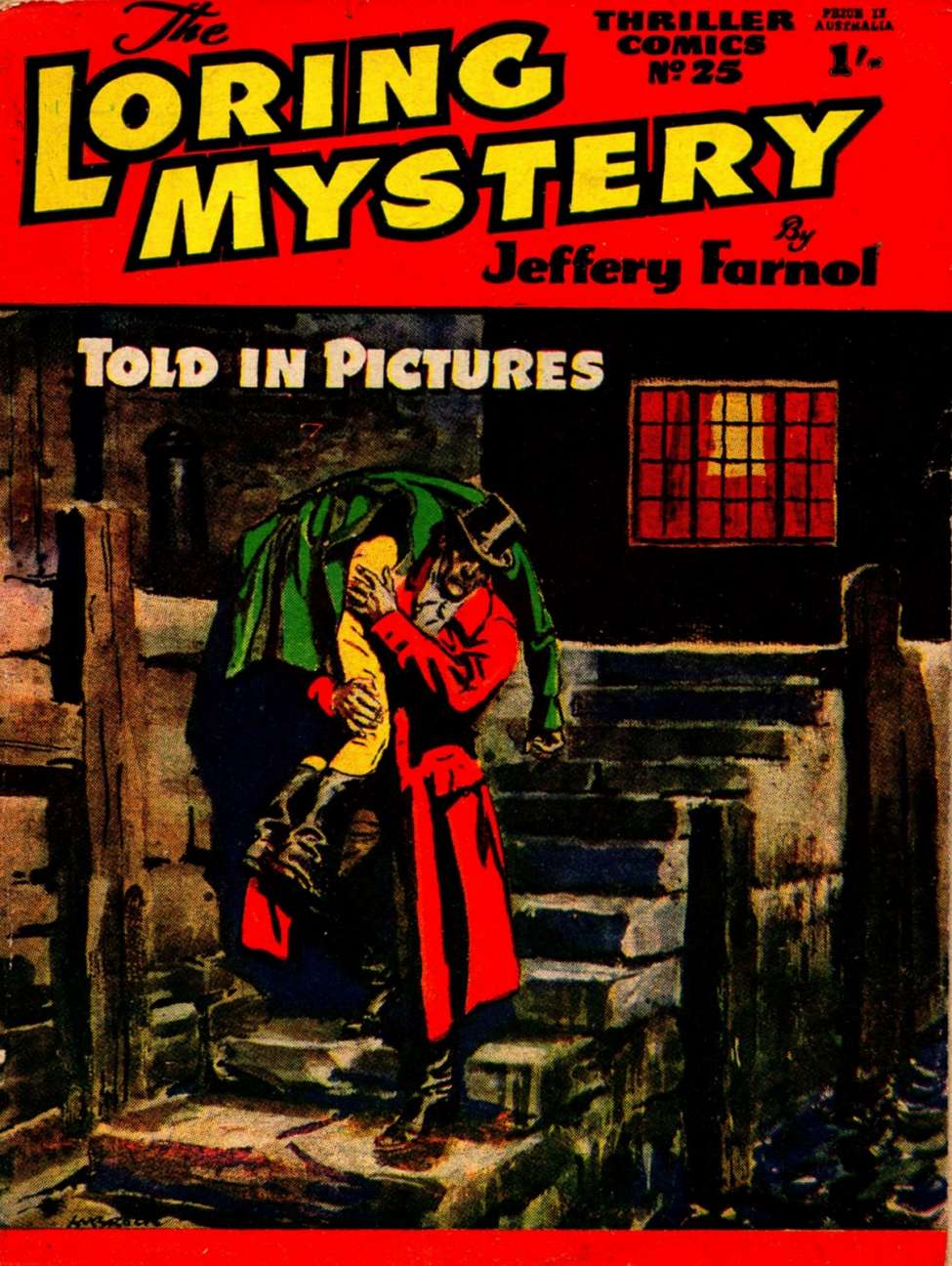 Book Cover For Thriller Comics 25 - The Loring Mystery - Jeffrey Farnol