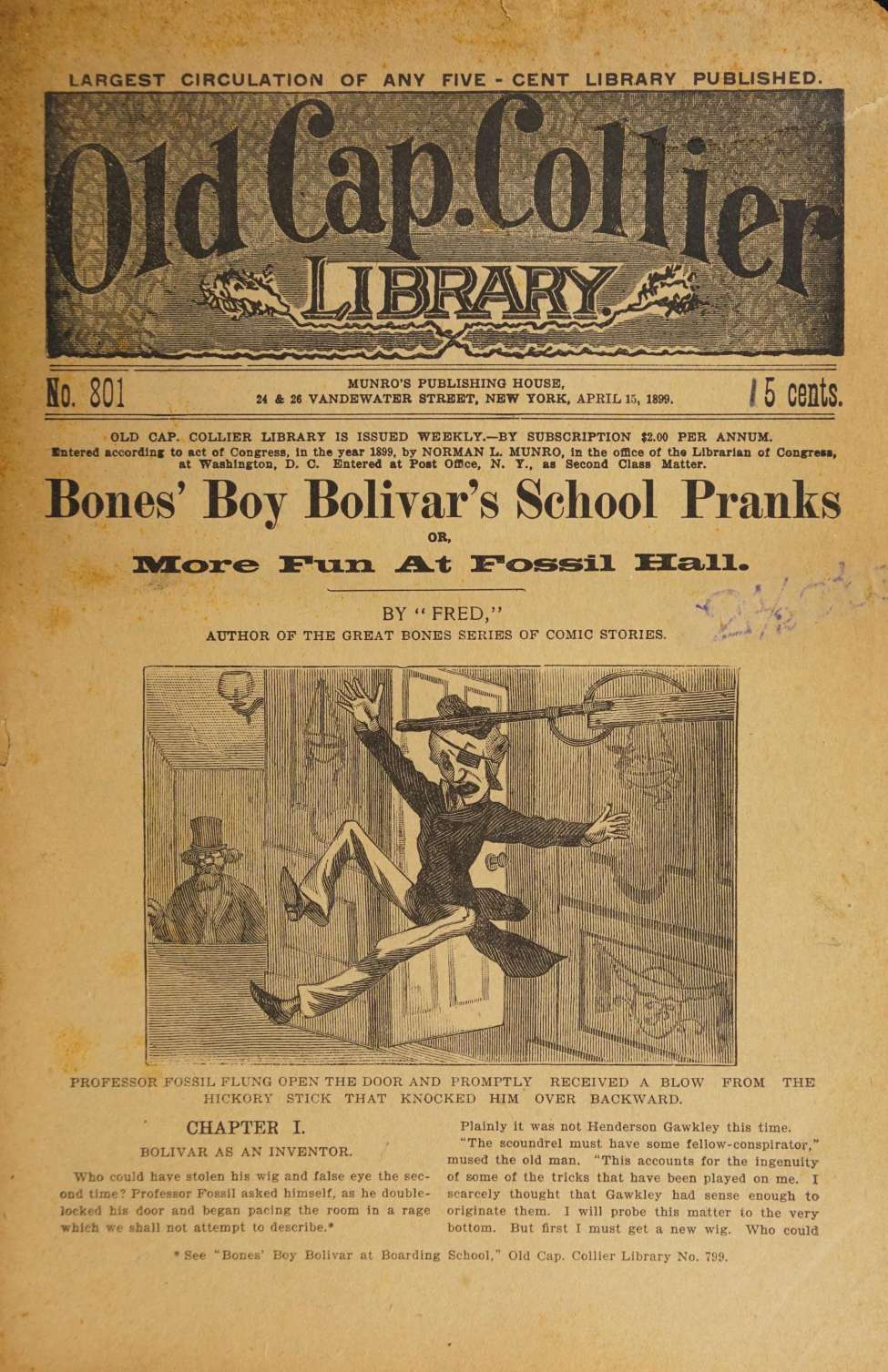 Book Cover For Old Cap. Collier 801 - Bones' Boy Bolivar's School Pranks