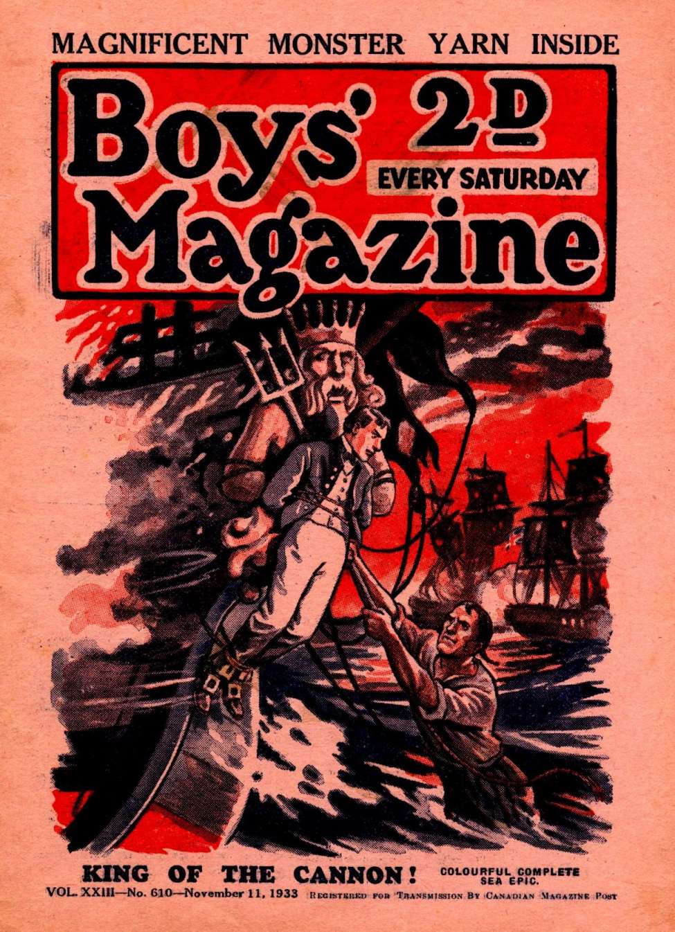 Comic Book Cover For Boys' Magazine 610