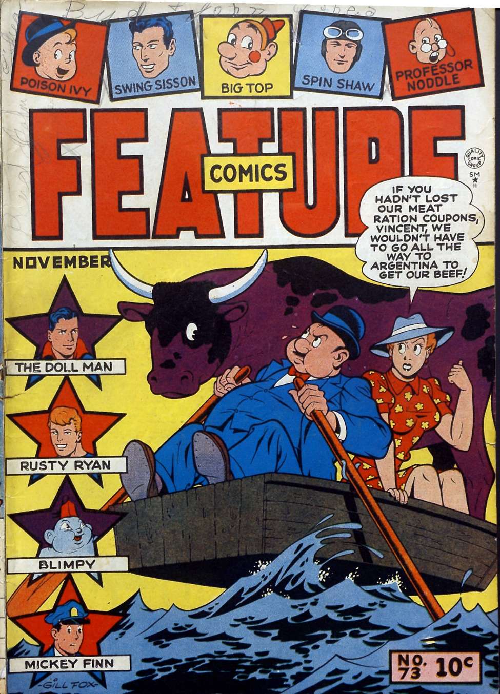 Comic Book Cover For Feature Comics 73