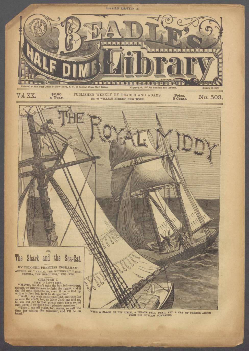 Book Cover For Beadle's Half Dime Library 503 - The Royal Middy