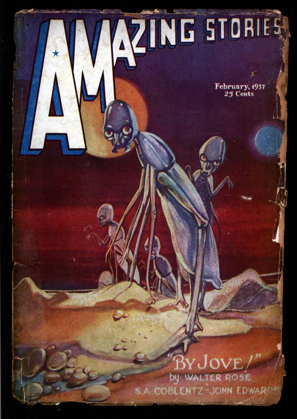 Book Cover For Amazing Stories v11 1 - The Planet of Perpetual Night - John Edwards