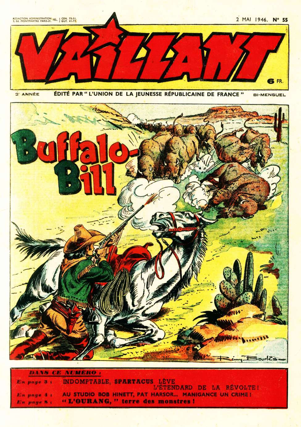 Comic Book Cover For Vaillant 55 - Buffalo-Bil