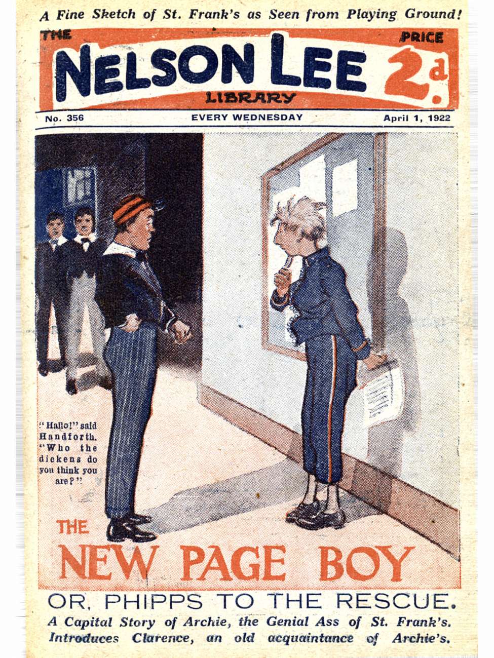 Book Cover For Nelson Lee Library s1 356 - The New Page Boy