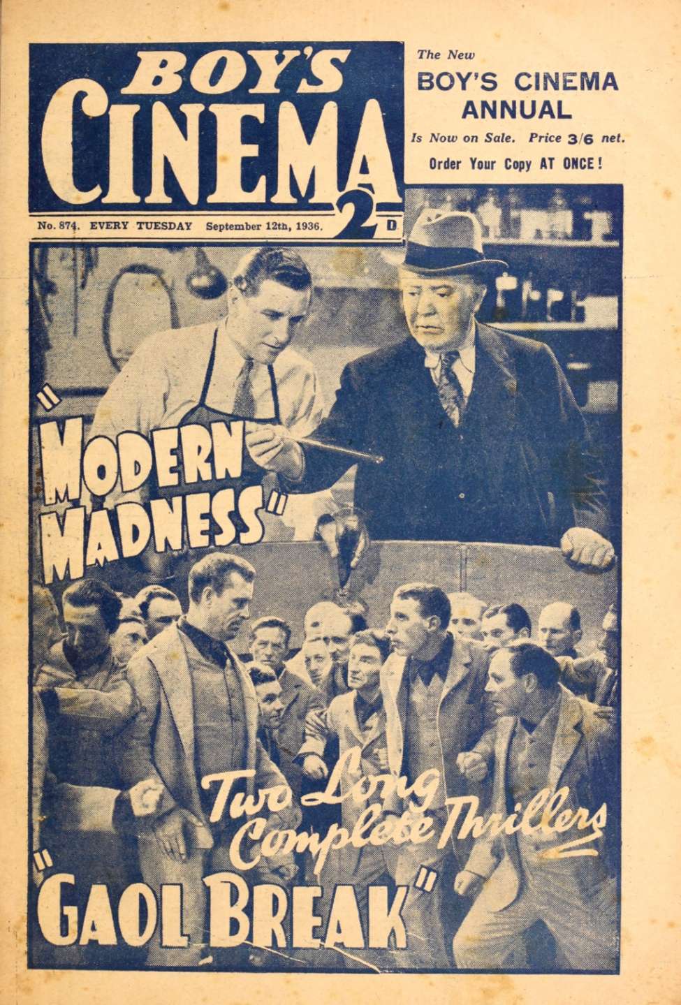 Comic Book Cover For Boy's Cinema 874 - Modern Madness - Guy Gibbee